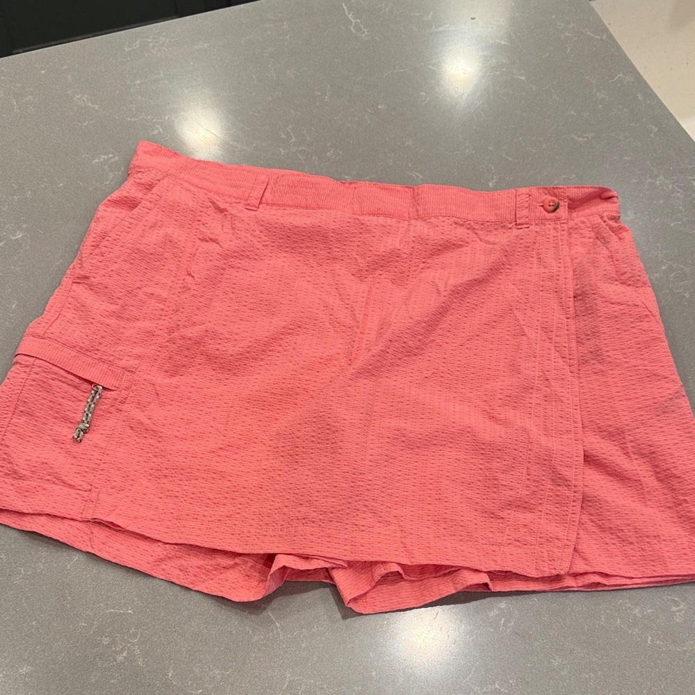 Women’s Coral Pink Active Skort with Zip Pocket
